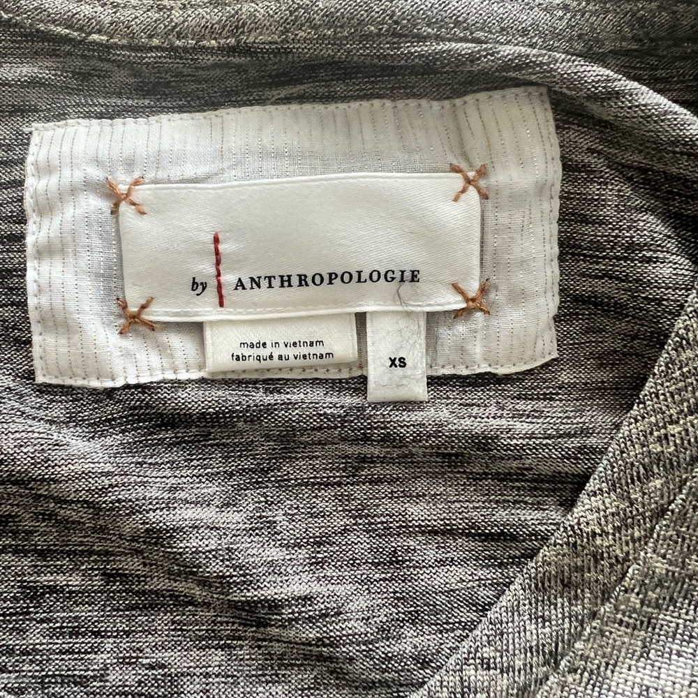 Anthropologie Metallic Flutter Sleeve Top | Holiday Sparkle - Picture 3 of 5